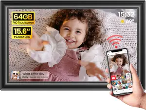 15.6" WiFi Digital Picture Frame - 64GB, 1920x1080 IPS FHD Touch Screen Electronic Frame, Phone Photo Sharing, Ideal Gift for Parents