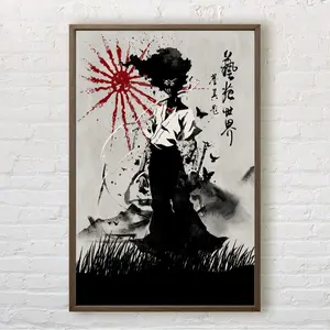 Vintage Afro Samurai Poster, Japanese Anime Painting Poster, Decor Wall Art, Room Decoration, No Frame Photo Print