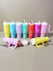 Ice Dominator Cup Keychain Keyring Pendant Snowflake Gradient Color Ice Dominator Cup Lipstick Backpack Hanging Accessory