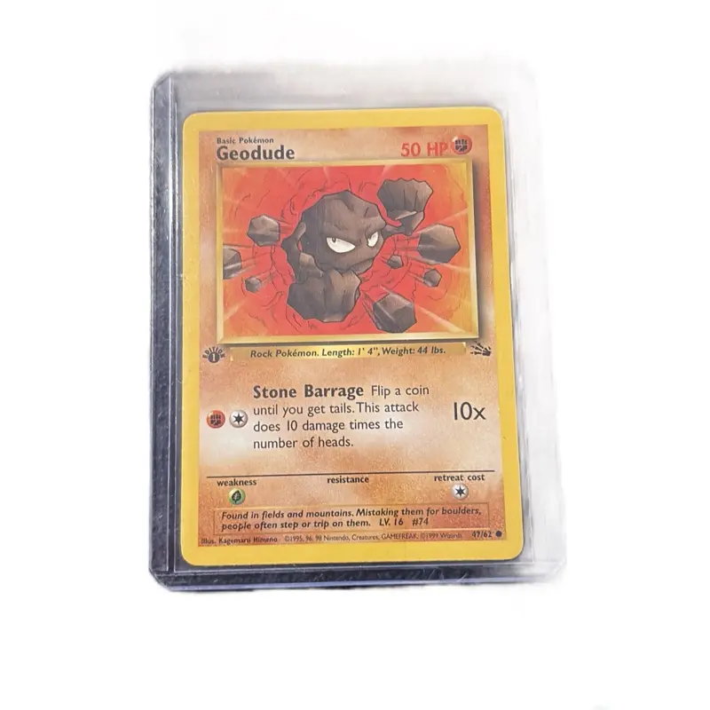 Fossil First Edition Geodude 47/62 FIRST RUN Card Genuine Single Stock Non-Graded Mint Condition pokemon hobby - TikTok Shop Fossil First Edition Geodude 47/62 FIRST RUN Card Genuine Single Stock Non-Graded Mint Condition pokemon hobby - TikTok Shop