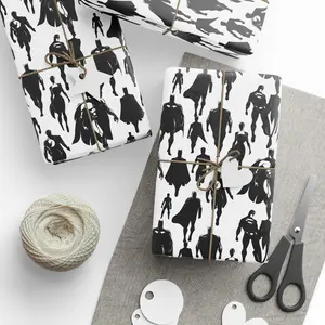Super Hero Wrapping Papers, Comic Book Gift Wrap, Black and White Design, Geeky Birthday Present, Fun Holiday Packaging