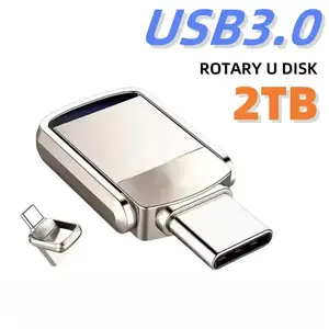 2TB Metal Pendrive 2 IN 1 OTG USB Flash Drives 2TB USB 3.0 Pen Drive Memory Stick Type C For Cellphone PC 2026 flash disk