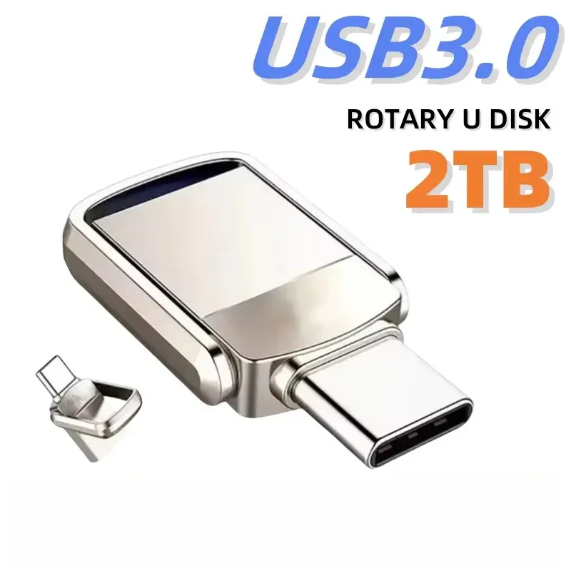 2TB Metal Pendrive 2 IN 1 OTG USB Flash Drives 2TB USB 3.0 Pen Drive Memory Stick Type C For Cellphone PC 2026 flash disk