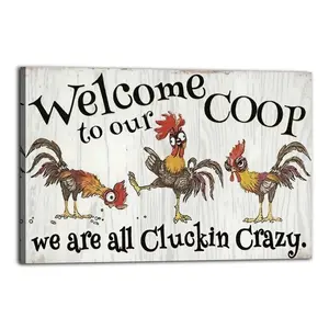 Welcome To Our Coop Poster for Bedroom Aesthetic Canvas Wall Art Living Room Posters Painting Picture Print Modern Family Decor Artist Bathroom Poster