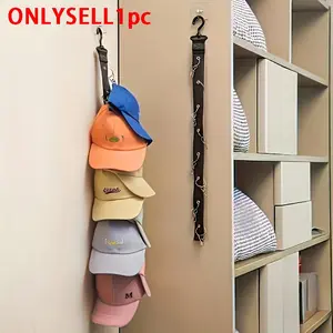 Baseball cap storage rack with eight clips, Wall Mounted Organizer, stored behind the door to save space, wardrobe storage