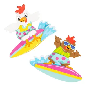 Surfing Chicken Magnet Foam Craft Kit - Makes 12