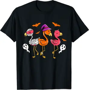 Happy Halloween Flamingo Gang Cute Mummy Witch Demon T-Shirt - Briannawo Shop 93B07XYP9G3B