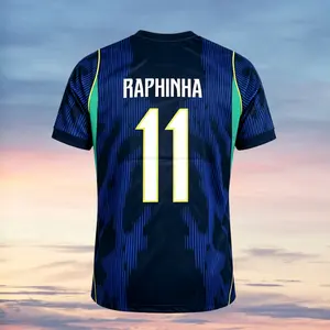 2026 New Home Yellow Away Blue No.10 Neymar No.11 Raphinha Short Sleeves Football Shirts
