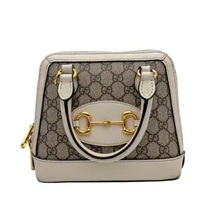 Pre-owned GUCCI GG Canvas Shoulder Bags Mini Horsebit 1955 Top Handle Bag BF00215
