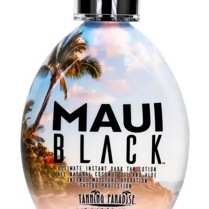 Tanning Paradise Maui Black – Instant Dark Bronzing Lotion 13.5 oz | Deep Bronze, Hydrating & Tattoo-Safe Formula