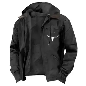 Men’s Retro Jacket – Lightweight hooded zip-up casual jacket for men; lightweight casual jacket; hooded casual jacket; zip-up jacket; retro fashion; young men’s fashion; transitional seasonal jacket GARMENTARY