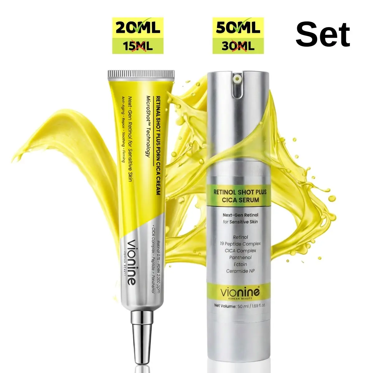 Vionine Retinal & Retinol MicroShot™ Plus Set – Anti-Aging Cream & Serum Duo
