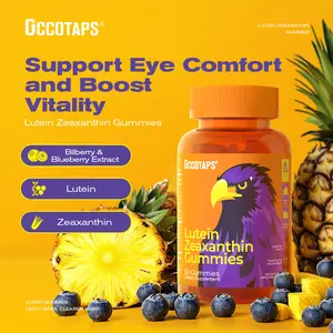 Gccotaps Lutein Zeaxanthin Gummies - Sugar-Free Bilberry & Blueberry Extract for Clear Vision Relief Dry Eyes & Blue Light Support for Adults Children