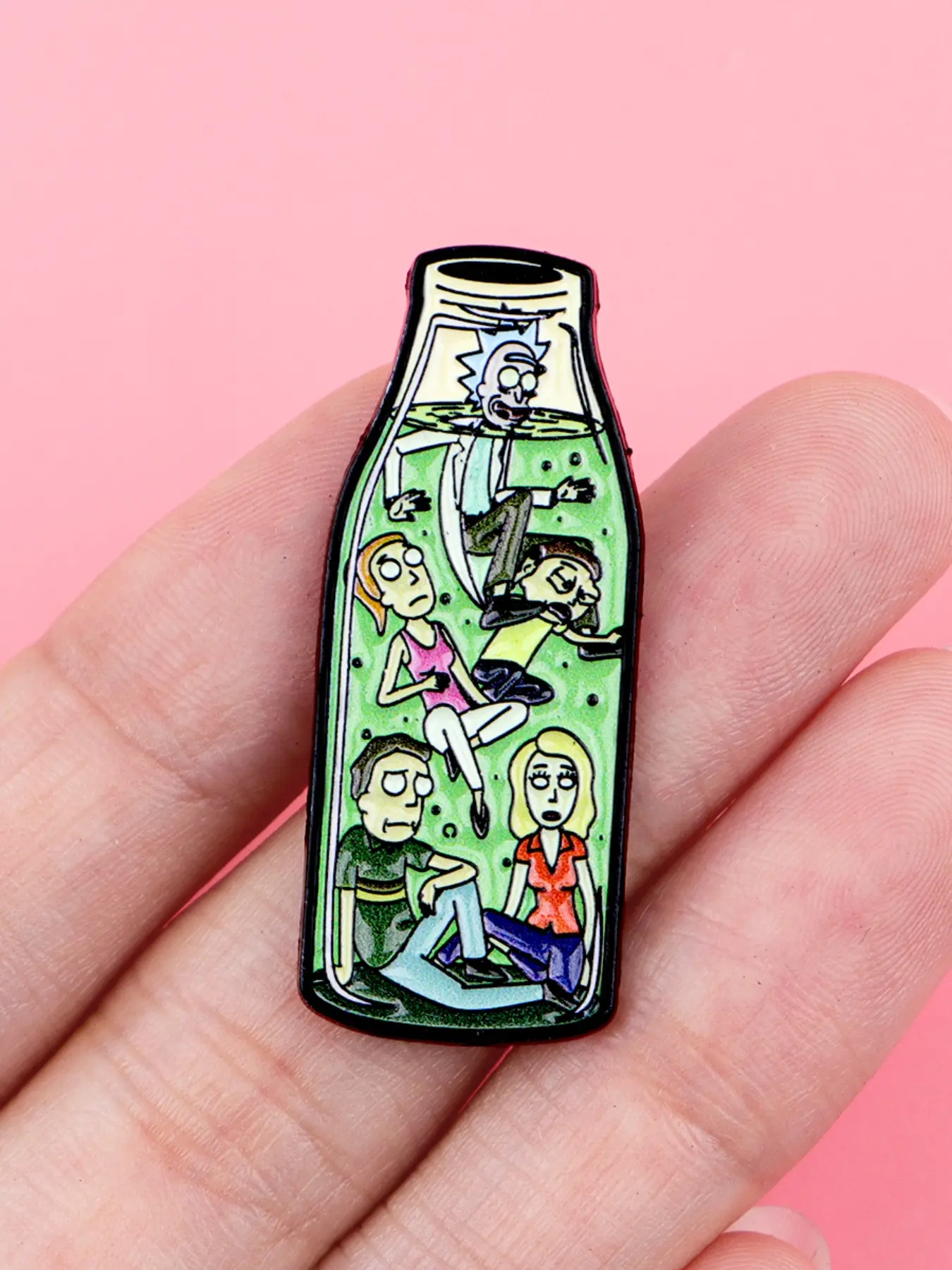 Classic American Cartoon Movie Character Enamel Pin, Trendy Zinc Alloy Decorative Badge, Casual Backpack Clothing Social Decoration, Pin Included