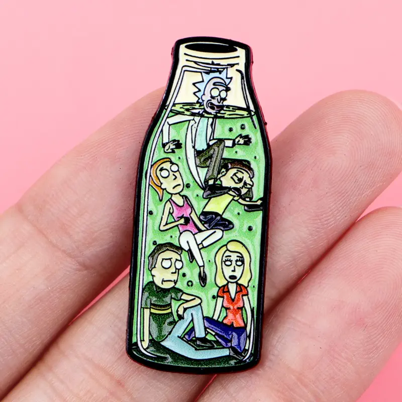 Classic American Cartoon Movie Character Enamel Pin, Trendy Zinc Alloy Decorative Badge, Casual Backpack Clothing Social Decoration, Pin Included