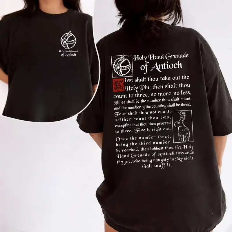 [2 Sides] The Holy Hand Grenade of Antioch Shirt, Meme Tee, Funny 1975 Weirdcore Y2K Aesthetic Gift Unisex shirt