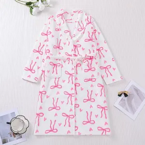 Pink Long Robe with Bowknot