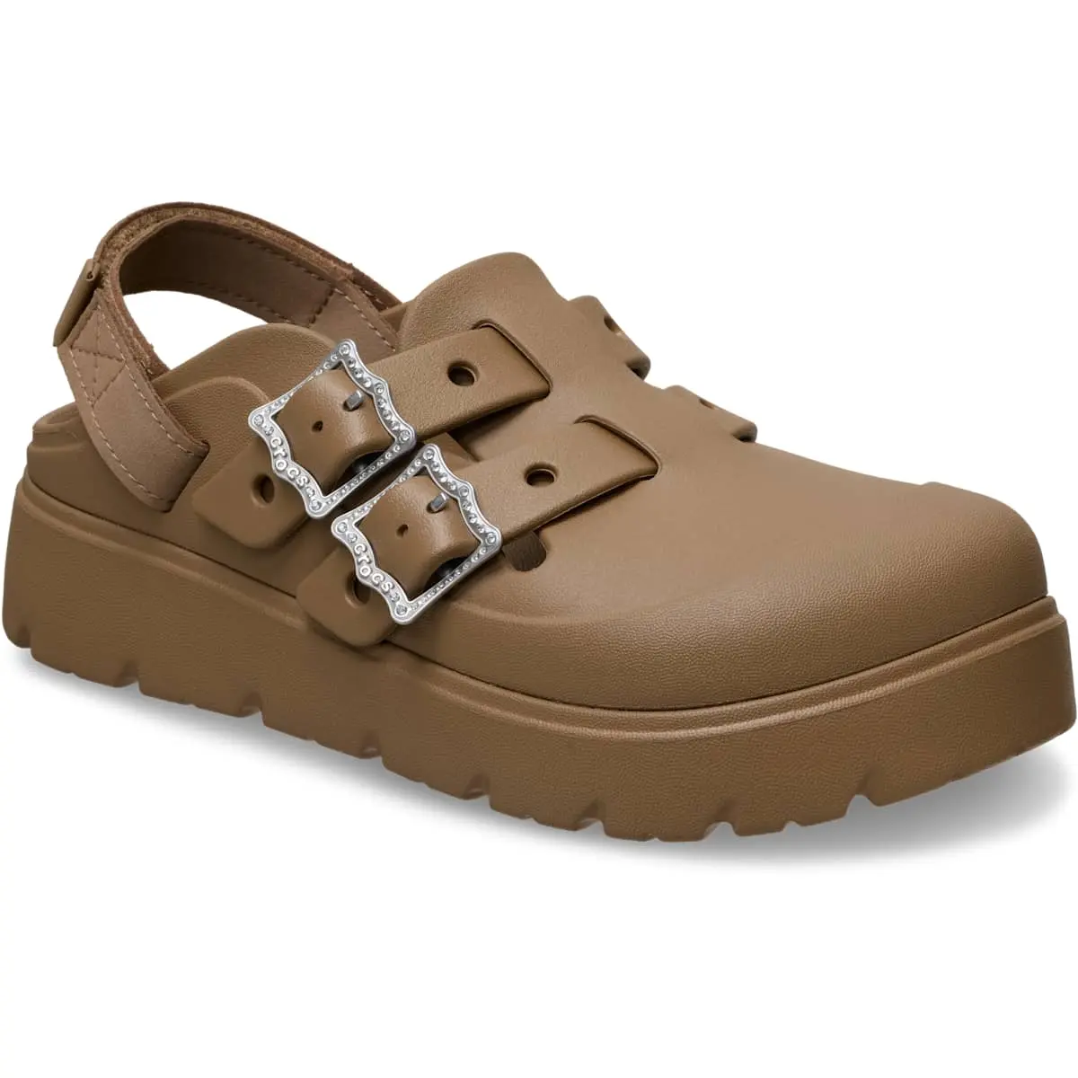 Crocs Women's Loaferette Slip-On Clogs with Chunky, Platform Heel