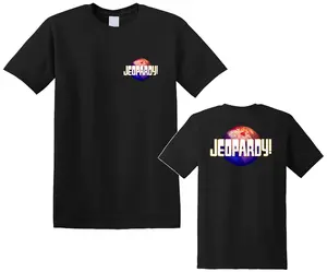 Jeopardy Game Show Logo Symbol Men's Navy Black Red T-Shirt