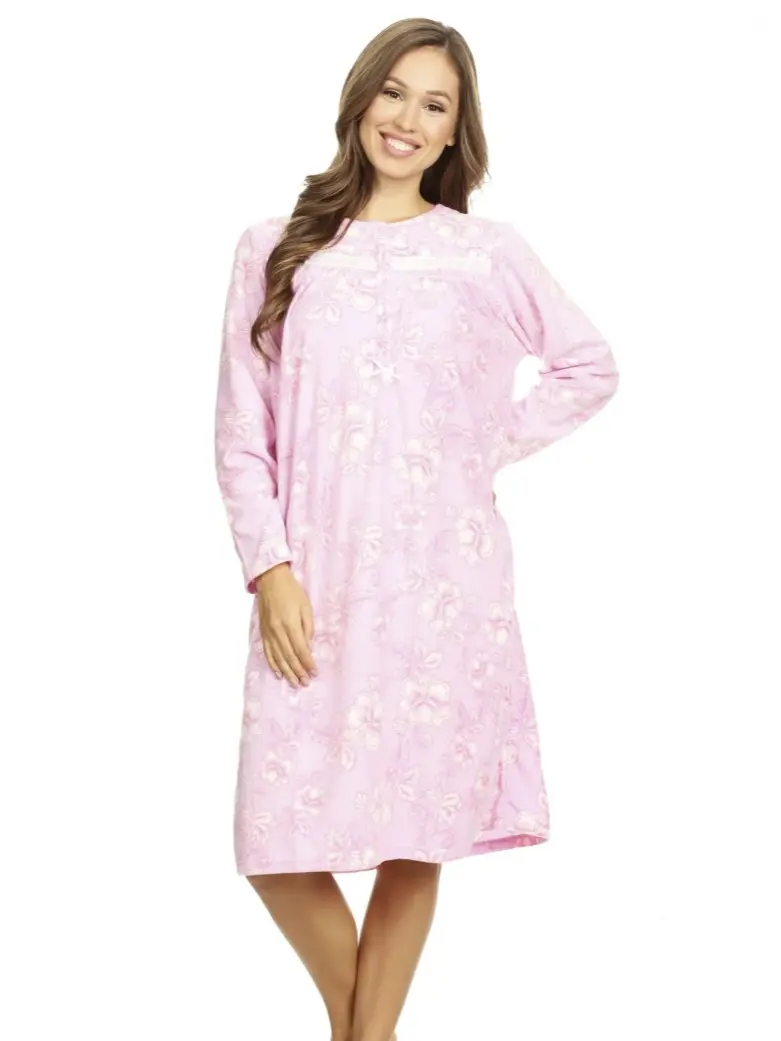 Womens Nightgown Sleepwear Pajamas Female Long Sleeve Sleep Dress Nightshirt