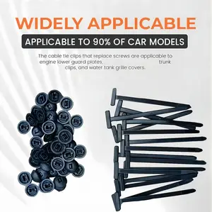 50Pcs Nylon Universal Cable Tie Buckle, Heavy Duty Self-Locking Nylon Zip Ties Holder, Multipurpose Plastic Cable Ties Tool for Car Daily Repair fastener