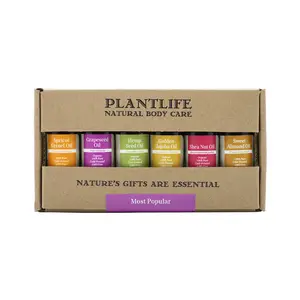 Plantlife Top 6 Carrier Oils Set – Essential Oil Blending Kit for Skin, Hair & DIY