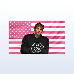 Will Smith San Jose Hockey Pink US Flag, Hockey Aesthetic Wall Decor, Hot Hockey Player Frat Dorm Room Flag, Sports Fan College Bedroom Decor, Patriotic Ice Hockey Gift