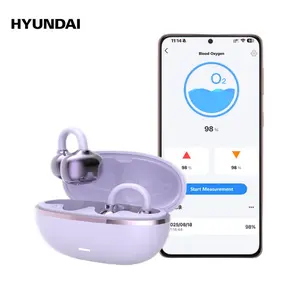 HYUNDAI Hbuds Bluetooth Heart Rate Earphones, supporting heart rate and blood oxygen detection, equipped with optical in ear detection, IPX5 waterproof and sweat proof, very suitable for outdoor sports