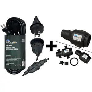 All Season Outdoor Extension Cord and Adapter