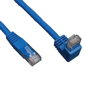 Tripp Lite 5-ft. Blue Cat6 Gigabit Right Angle Down To Straight Patch Cable