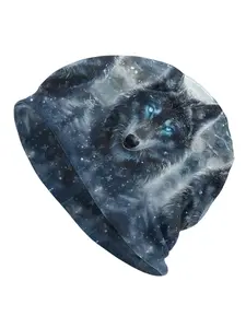 Contemporary Wolf-Themed Beanie Hats for Men Beanies Knitting Beanie