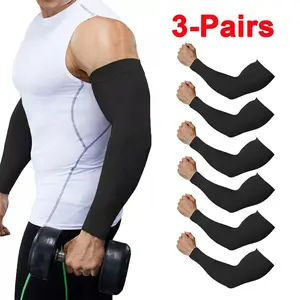 3 Pairs UV Sun Protection Arm Sleeves for Men Women, Compression Cooling Sun Sleeves - Sports - Workouts - Tattoo Cover