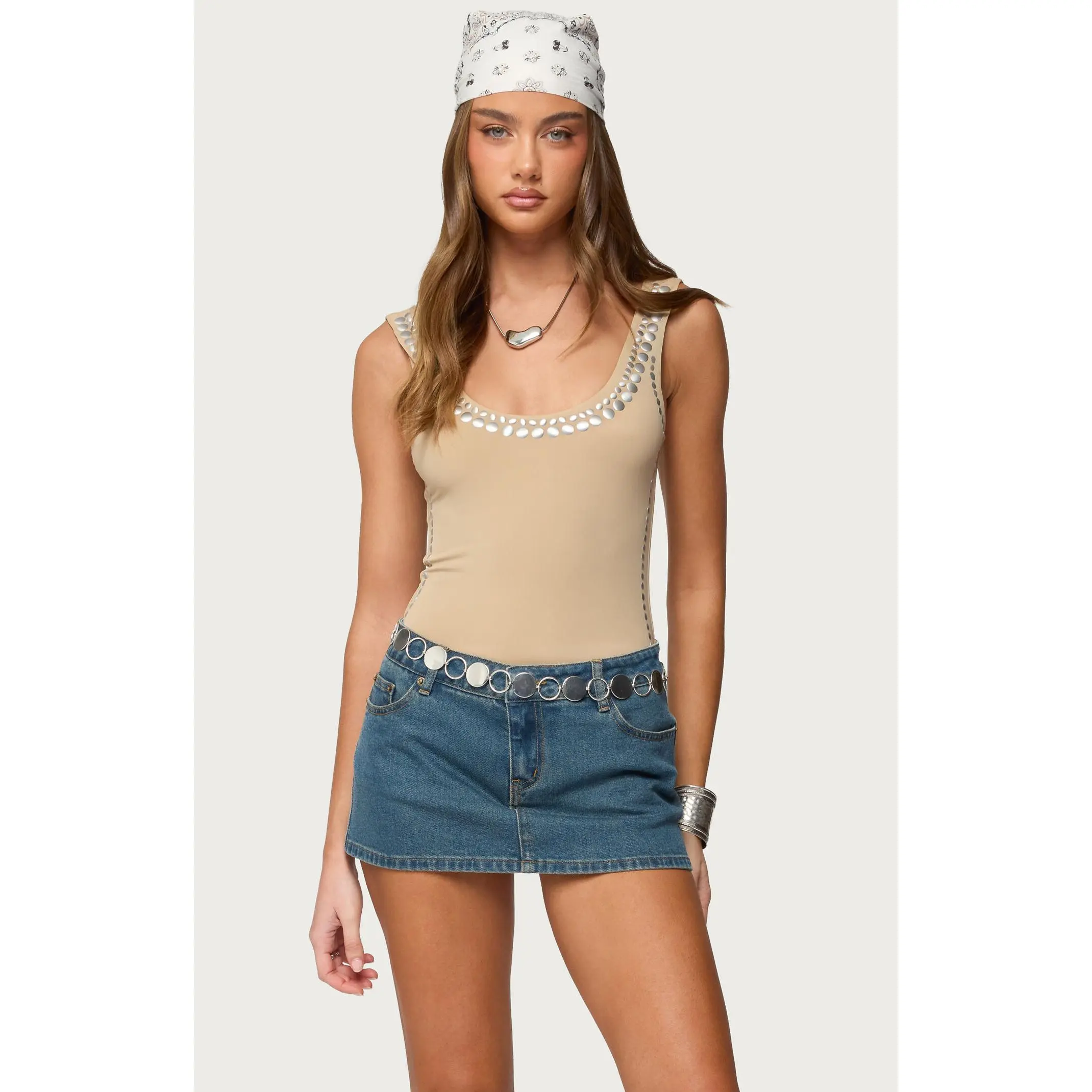 Edikted Women's Amaia Studded Bodysuit