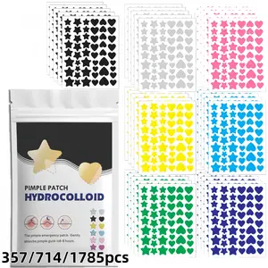 357/714/1785pcs Star & HeartPIMPLE PATCH – Cute Mixed Shapes Set for Face Care | Deep-Cleansing, Non-Irritating Hydrocolloid Dots for All Skin Types | Unisex Invisible Spot Stickers, Fun Skincare for Daily Use, Colorful Decorative Pimple Covers