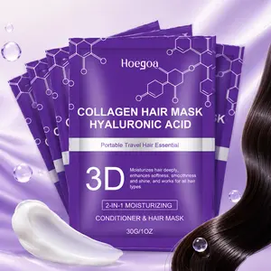 3D Collagen Hair Mask 1oz, Hyaluronic Acid Hair Treatment Conditioner,for Dry Frizzy Hair, Lightweight Non-Greasy, Smooth Shine, Easy to Comb, Suitable for All Hair Types