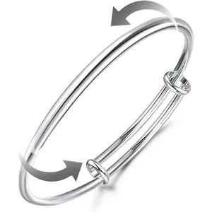 Jstyle Adjustable Fidget Beads Bracelet Silver Plated Spinner Bracelet Anxiety Bracelets Relievie Stress for Women Daily