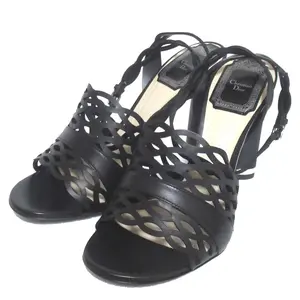 Pre-owned Dior Calfskin Small Leather Goods Christian TATTOO Leather High Heel Sandals