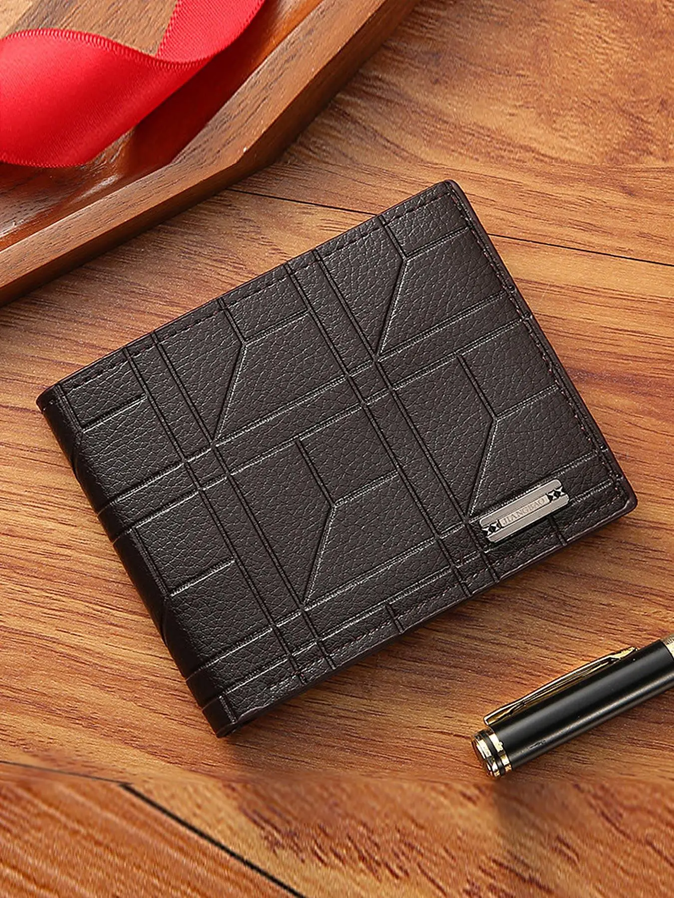 Men's Business Matching Minimalist Short Wallet, Trendy All-match Pu Leather Bifold Wallet for Men, Classic Card Holder As 2024 Gift for Boyfriend, Hu