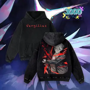 Vergilius Limbus Company Graphic Hoodie, Project Moon Anime Game Sweatshirt. Acid Wash Vintage Bootleg Inspired Shirt, 90s HipHop Throwback Tee, RAP Graphic Unisex Top, Dark Fantasy Streetwear Pullover, Retro Harajuku Style, Gift for Gamer, Custom