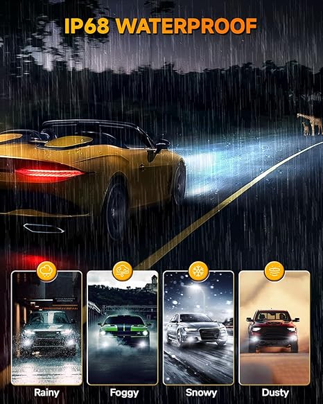 FAHREN 2026 Upgraded 9005 HB3 9006 HB4 LED Headlight Bulbs Combo, 100000LM 1200% Ultra‑Bright 6500K Cool‑White, 1:1 Mini‑Size Plug‑and‑Play, No Adapter Needed, 4‑Pack