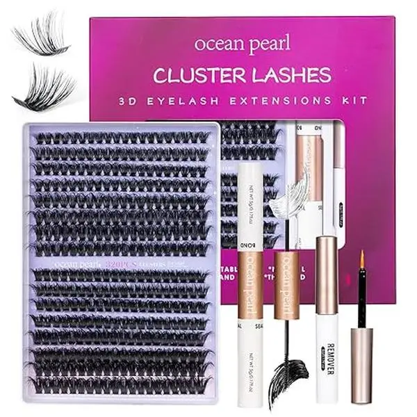 3D Thick Lash Extension Kit 320 Pcs Fluffy Lash Clusters 60D+80D 10-16mm Eyelash Extension Kit Individual Lashes with Bond and Seal Glue Tweezers DIY Eyelash Extensions for Beginners (60D+80D) Makeup Handy Pack Makeup Handy