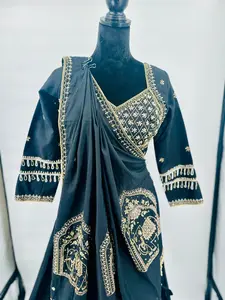 Black Muslin Silk Handwork Lehenga Choli – Royal 9–12 Mtr Flair