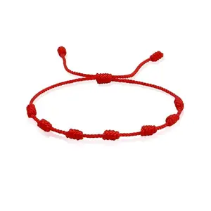Kabbalah Red String Lucky Bracelets Lucky Seven Knot Bracelet for Protection Lucky Amulet for Women Men Handmade Rope Bracelet Friendship Bracelet for Couple's Gift