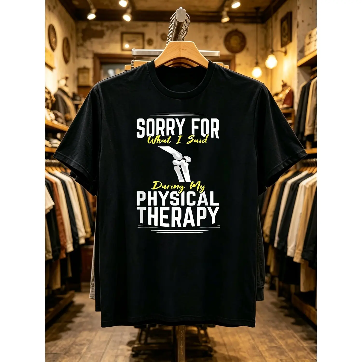 Humorous Knee Surgery Recovery Sorry For What I Said Graphic Cotton T-shirt for Men 1 Piece