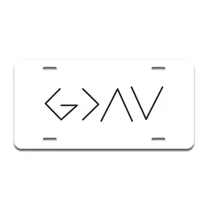 SignMission  God Is Greater Aluminum License Plate