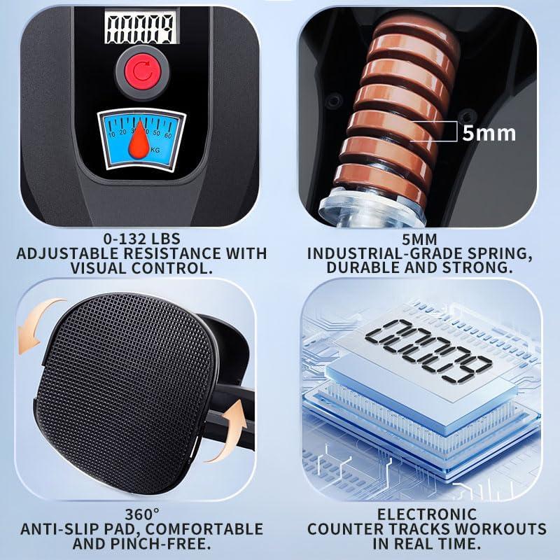 Upgraded Kegel Exercise Thigh Trainer Adjustable Resistance 20-110 lbs with Digital Timer & Bonus Resistance Band for Men Women Home Fitness