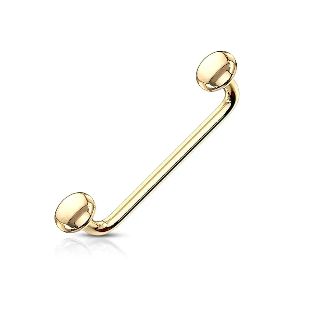 FIFTH CUE 16G Bent Staple Barbells, 316L Surgical Steel PVD Coated Metal Jewelry for Surface Tragus Piercings, Rose Gold & Black, Surface Tragus Jewelry, 5/8 Inches, Flat Disc Ends, Nickel-Free Wear
