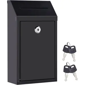 Wall Mount Donation Collection Box with Lock and Key Suggestion Delivery Mail Ballot Box for Home Office Farm Outdoor