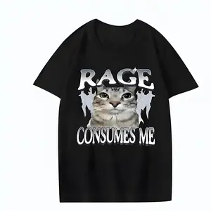 Rage Consumes Me Cat Shirt, Funny Cat Meme T-Shirt, Vintage Unhinged Cat Tee, Silly Cat Graphic Shirt, Weird Humor Unisex Shirt