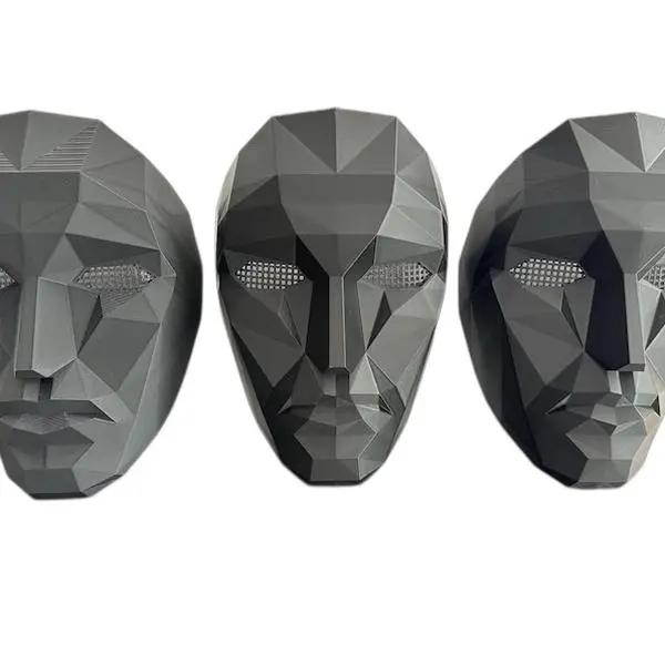 Frontman Mask - Squid Game Inspired 3D Printed Black PLA for Cosplay & Fan Events with Strap